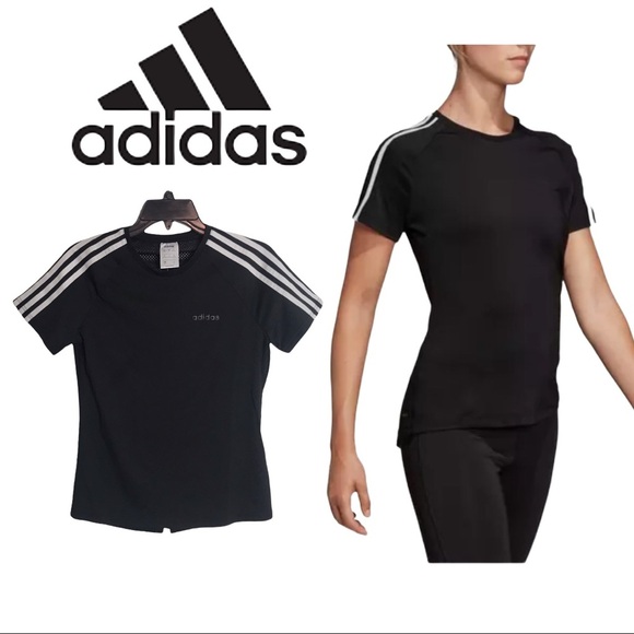 NWT adidas Design 2 Move 3 Stripes Women’s Tee - Picture 1 of 14
